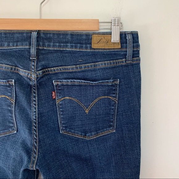 Levi’s Women Size 8 (29) Jeans Mid Rise Straight Slight Curve Stretch Blue - Picture 8 of 12